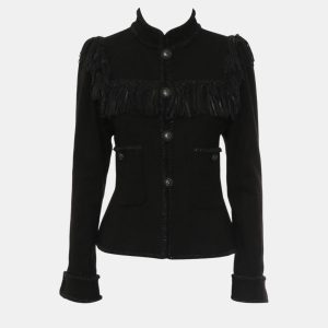 Chanel Black Wool Fringe Jacket M, Coats & Jackets - Luxury Closet catalog