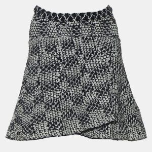 Chanel Navy Blue, White Nylon, Cotton Textured Knit Skirt FR 38, Skirts - Luxury Closet catalog