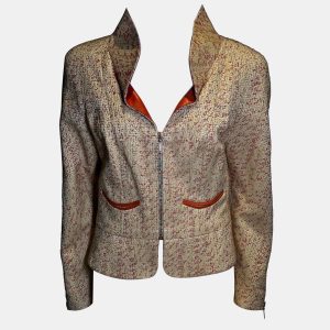 Chanel Salmon Boucle Zipped up Wool Jacket L, Coats & Jackets - Luxury Closet catalog
