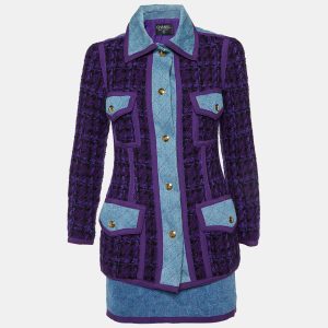 Chanel Vintage Purple Tweed and Denim Skirt and Jacket Set S, Suits - Luxury Closet catalog