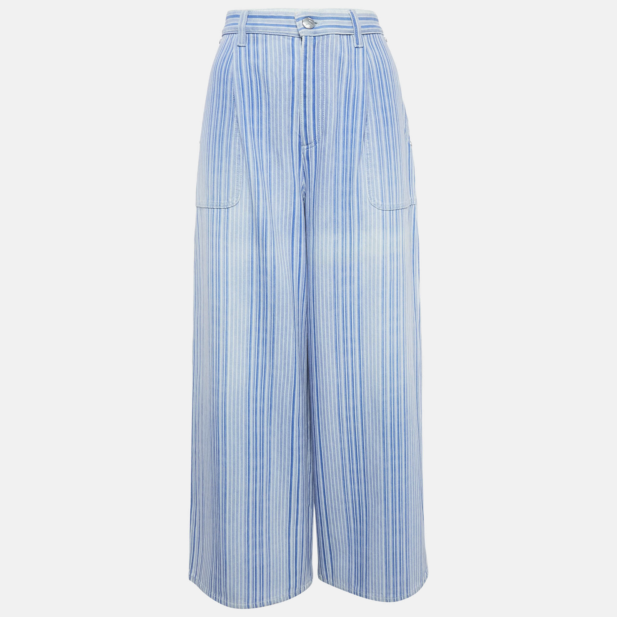 Chanel Purple/Multicolor Stripe Cotton Wide-Leg Pants M, Clothing - Luxury Closet catalog