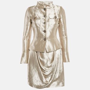 Chanel Metallic Silk Blend Blazer and Skirt Set S, Suits - Luxury Closet catalog