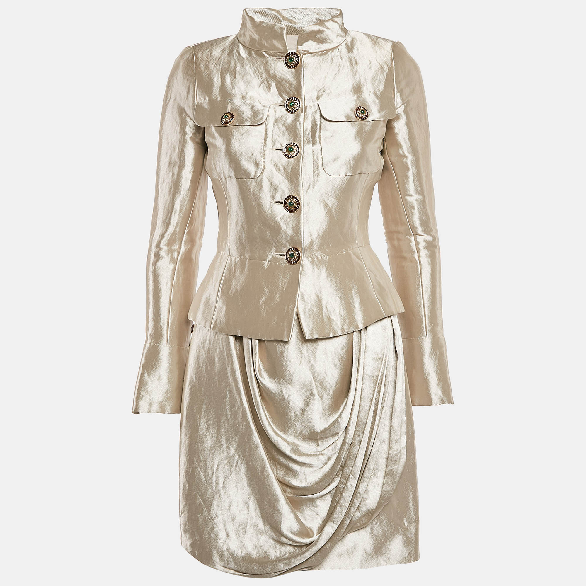 Chanel Metallic Silk Blend Blazer and Skirt Set S, Suits - Luxury Closet catalog