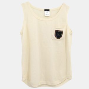 Chanel White Sleeveless Top Size 44, Shirts & Tops - Luxury Closet catalog