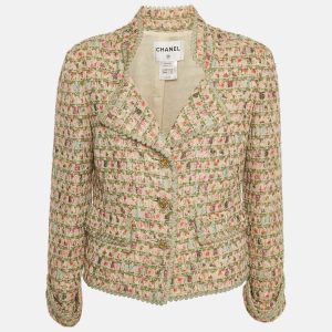 Chanel Beige/Multicolor Tweed Button Detail Jacket L, Coats & Jackets - Luxury Closet catalog