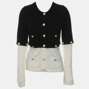 Chanel Black & Off-White Cashmere Detachable Buttoned Cardigan FR Women 36, Clothing - Luxury Closet catalog