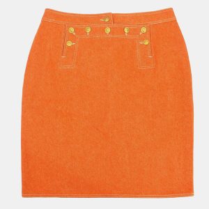 Chanel Orange Denim Skirt Women Size 44, Skirts - Luxury Closet catalog