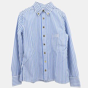 Chanel Blue Striped Button Front Shirt S, Shirts & Tops - Luxury Closet catalog