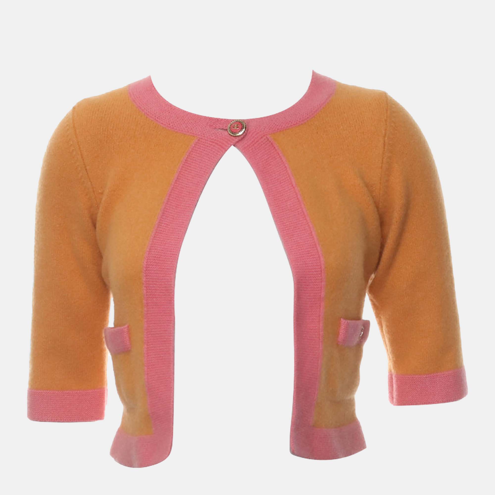 Chanel Contrast-Trim Cashmere Single Buttoned Cardigan, Sweaters & Cardigans - Luxury Closet catalog