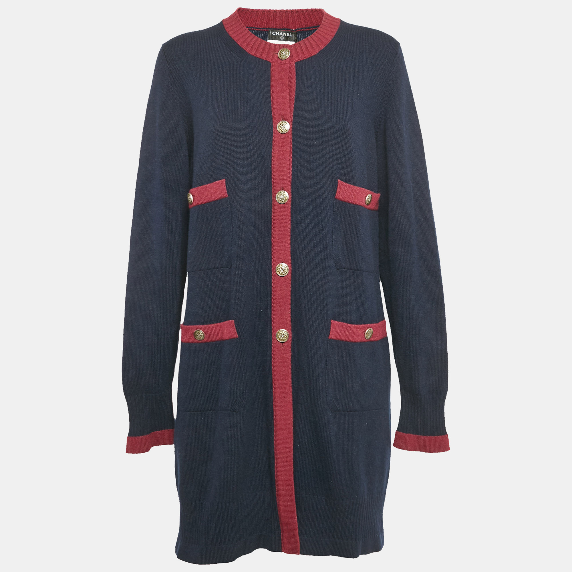Chanel Navy Blue Cashmere Knit Long Cardigan XL, Sweaters & Cardigans - Luxury Closet catalog