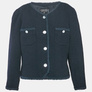 Chanel Vintage Navy Blue Wool Buttoned Jacket L, Coats & Jackets - Luxury Closet catalog