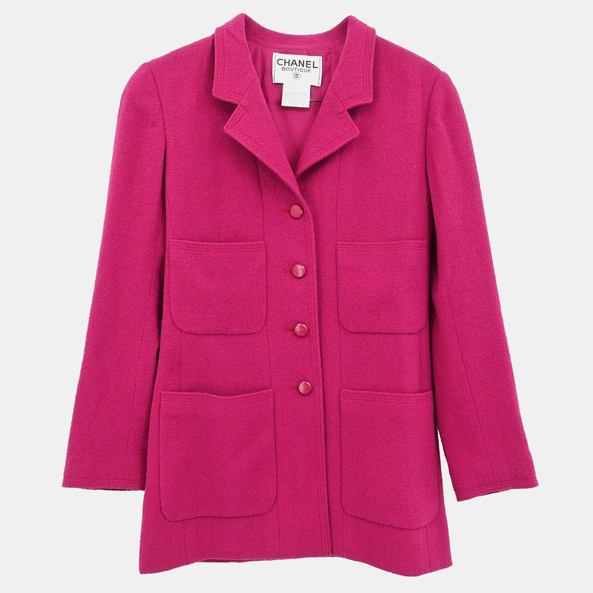 Chanel Single Breasted Jacket Pink Fabric Jacket Size 38, Coats & Jackets - Luxury Closet catalog