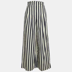 Chanel Navy Blue Stripe Cotton Flared Cuba Pants M, Clothing - Luxury Closet catalog