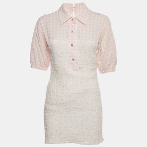 Chanel Pink Seeksucker and Tweed Mini Dress M, Dresses - Luxury Closet catalog
