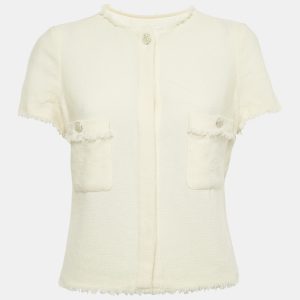 Chanel Cream Wool Tweed Button Front Cropped Jacket M, Coats & Jackets - Luxury Closet catalog
