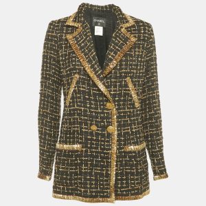 Chanel Black/Gold Lurex Tweed Double Breasted Jacket M, Coats & Jackets - Luxury Closet catalog
