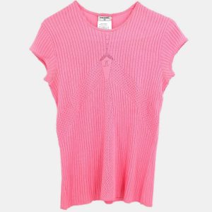 Chanel Pink Cotton Short Sleeve Top 42, Shirts & Tops - Luxury Closet catalog
