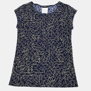 Chanel Beige/Navy Blue Round Neck Short Sleeve Top 38, Shirts & Tops - Luxury Closet catalog
