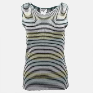 Chanel Sleeveless Multicolor Cotton Top Size 46, Shirts & Tops - Luxury Closet catalog