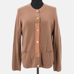 Chanel Ensemble Cardigan Brown Knit Top Size 42, Shirts & Tops - Luxury Closet catalog