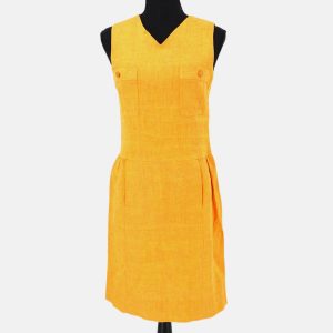 Chanel 96P #36 Sleeveless Dress Skirt Orange 100% Linen, Dresses - Luxury Closet catalog