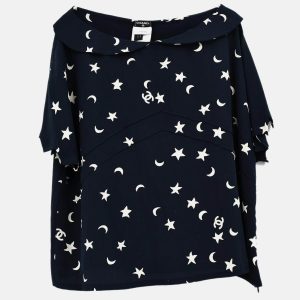 Chanel Short Sleeve Shirt Blouse Top Navy Size 50, Shirts & Tops - Luxury Closet catalog
