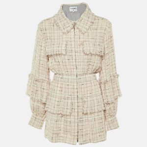 Chanel Pale Pink Tweed Zip Up Mini Dress M, Dresses - Luxury Closet catalog