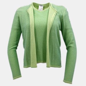 Chanel Ensemble Cardigan Short Sleeve Top Green #42, Shirts & Tops - Luxury Closet catalog