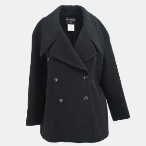 Chanel Double Breasted Jacket Black 98A #38, Coats & Jackets - Luxury Closet catalog