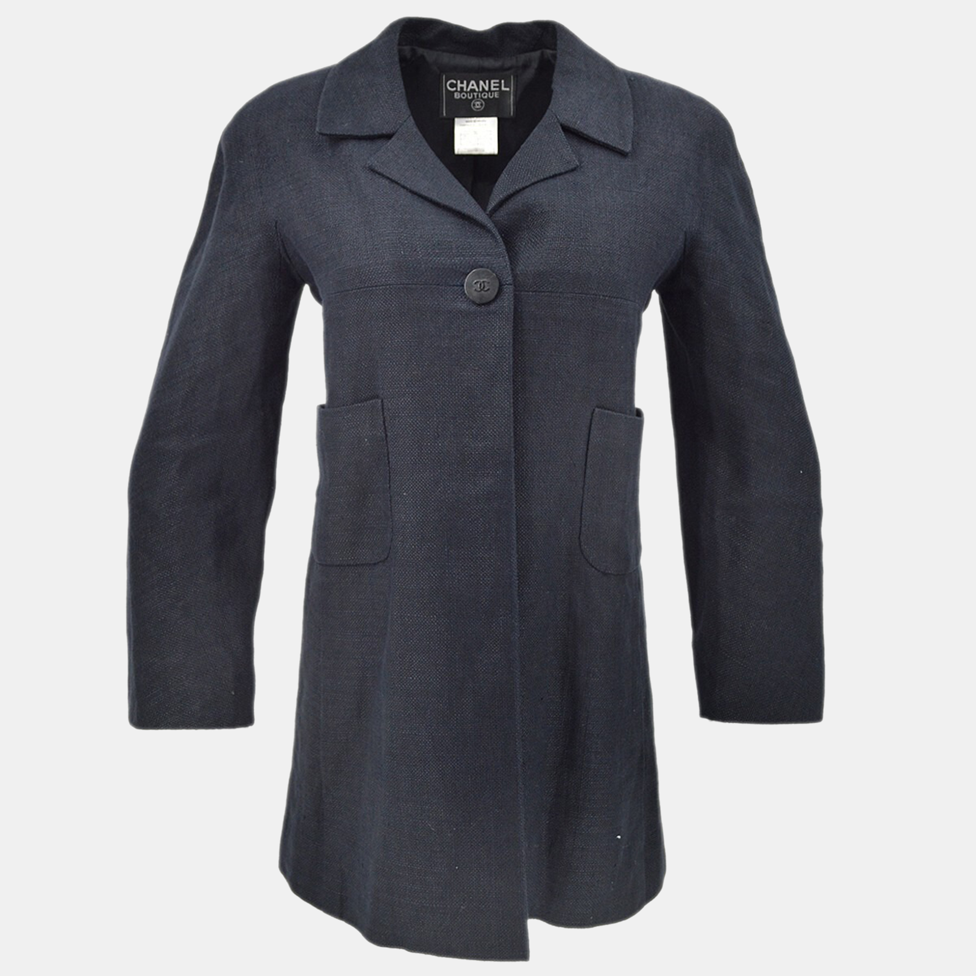 Chanel Single Breasted Jacket Black 98C #38, Coats & Jackets - Luxury Closet catalog