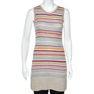 Chanel Multicolor Striped Cotton Knit Sleeveless Dress S, Dresses - Luxury Closet catalog