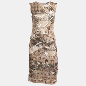 Chanel Beige & Gold Jacquard Knit Button Detail Sleeveless Dress M, Dresses - Luxury Closet catalog