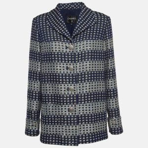 Chanel Blue Glitter Tweed Sequin Detail Long Jacket L, Coats & Jackets - Luxury Closet catalog