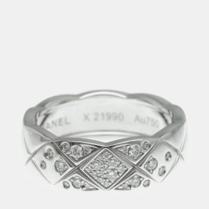Chanel 18K White Gold Diamond Medium Coco Crush Ring 52, Rings - Luxury Closet catalog
