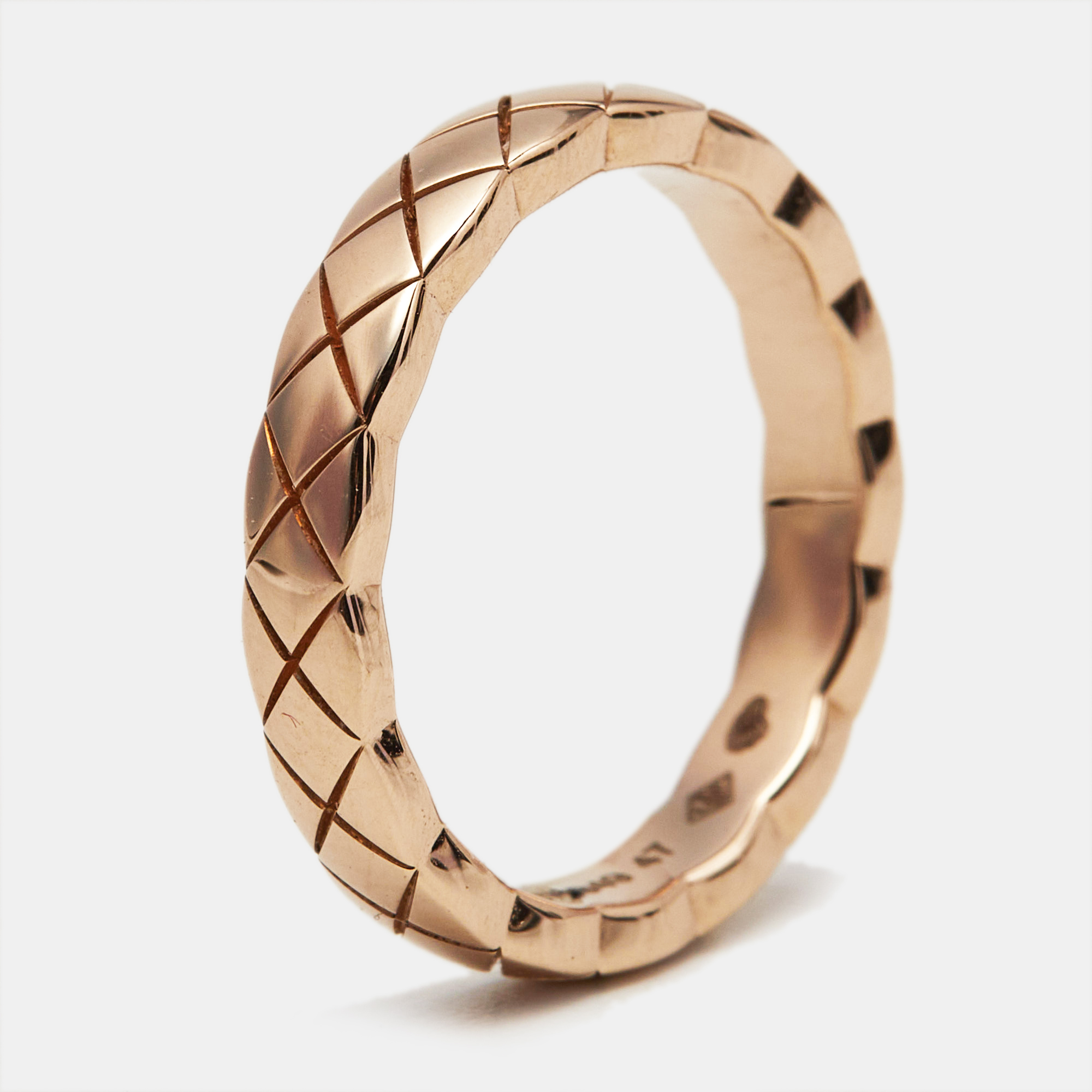 Chanel Coco Crush Quilted Motif 18k Rose Gold Mini Band Ring Size 47, Rings - Luxury Closet catalog