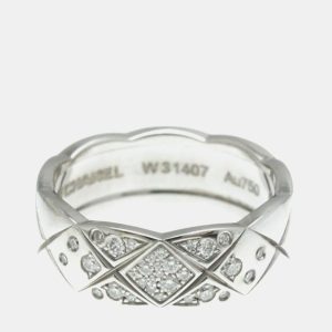 Chanel Coco Crush Medium 18K White Gold Diamond Ring EU 53, Rings - Luxury Closet catalog
