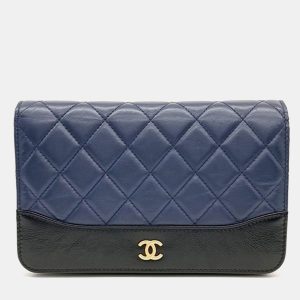Chanel Navy Blue Leather Gabrielle WOC Mini Crossbody Bag, Handbags - Luxury Closet catalog