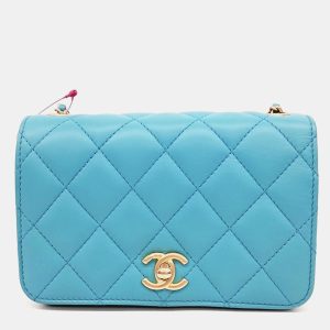 Chanel Blue Leather Chain Mini Crossbody bag, Handbags - Luxury Closet catalog