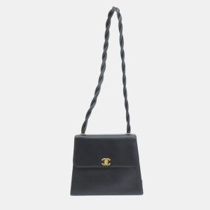 Chanel Black Caviar Leather Classic Twisted Strap Shoulder Bag, Shoulder Bags - Luxury Closet catalog