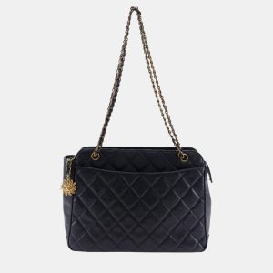 Chanel Black Caviar Leather Quilted Chain Shoulder Bag, Shoulder Bags - Luxury Closet catalog