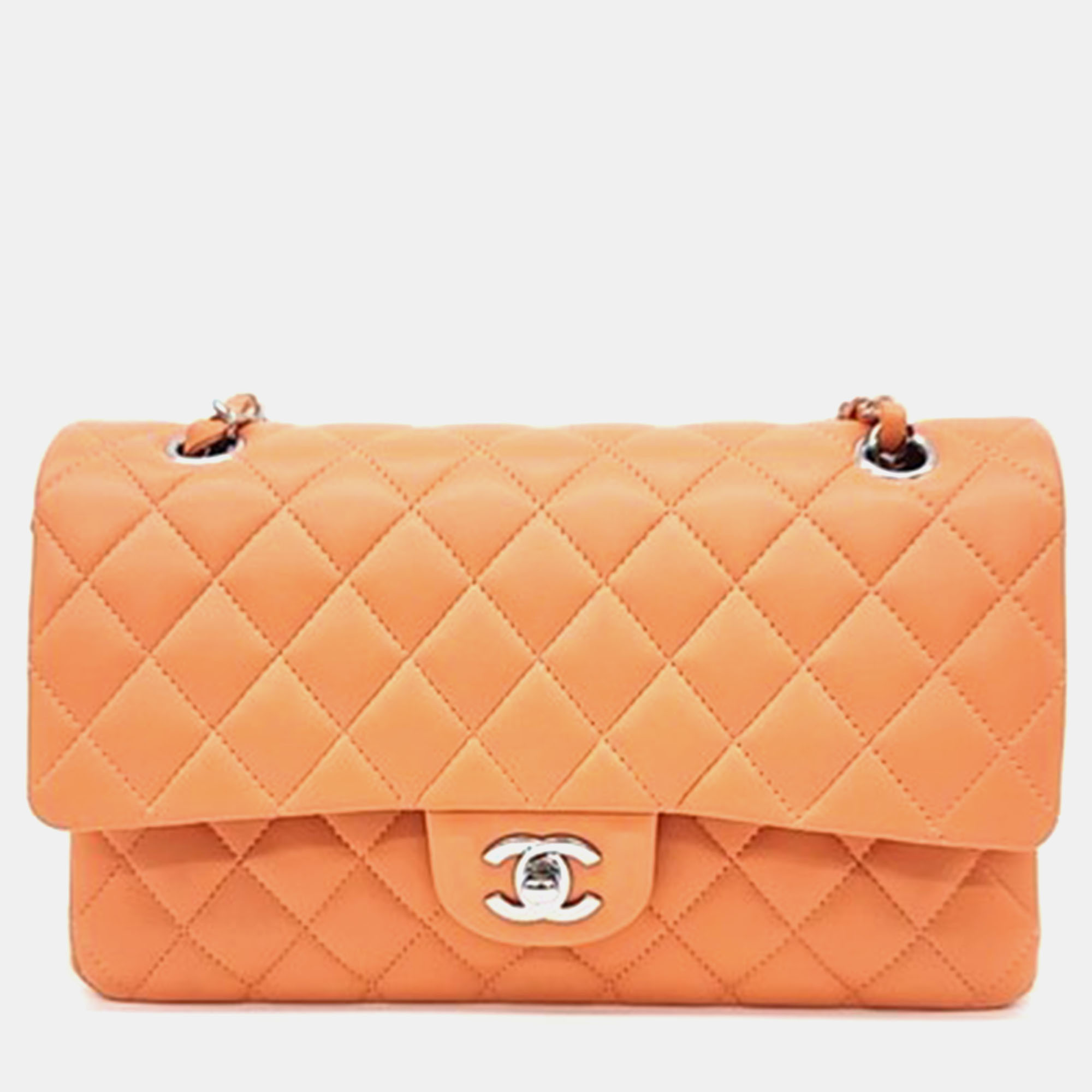 Chanel Orange Lambskin Medium Classic Flap Bag, Shoulder Bags - Luxury Closet catalog