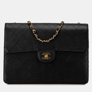 Chanel Black Quilted Caviar Jumbo Classic Single Flap Shoulder Bag, Shoulder Bags - Luxury Closet catalog