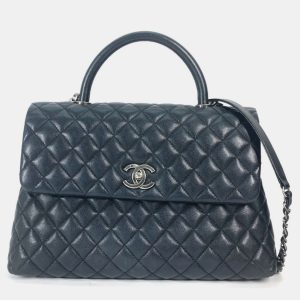 Chanel Black Leather Medium Coco Handle Top Handle Bag, Satchels - Luxury Closet catalog