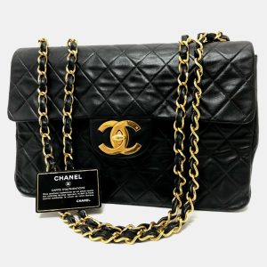 Chanel Black Quilted Lambskin Maxi Jumbo XL Classic Single Flap Bag, Shoulder Bags - Luxury Closet catalog
