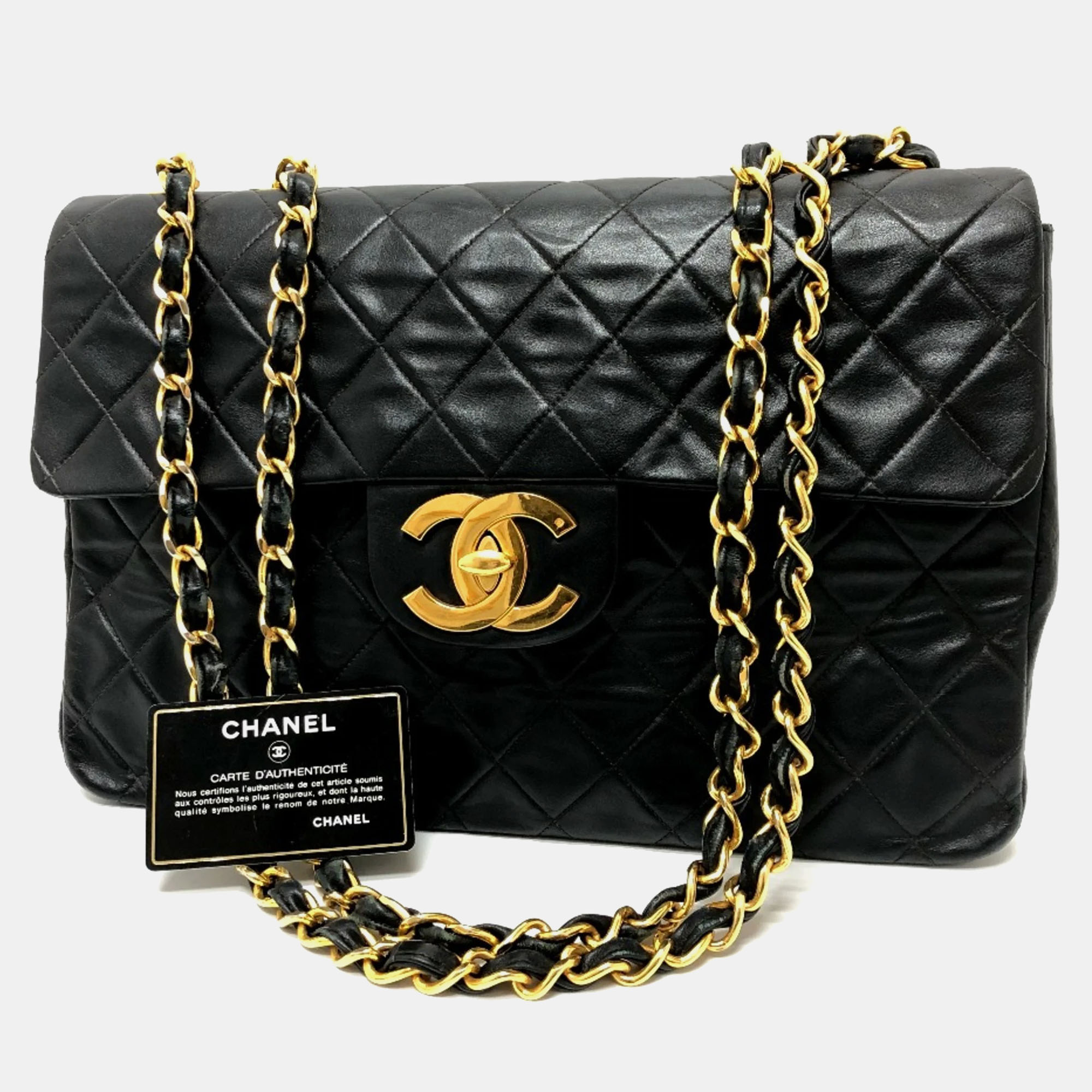Chanel Black Quilted Lambskin Maxi Jumbo XL Classic Single Flap Bag, Shoulder Bags - Luxury Closet catalog