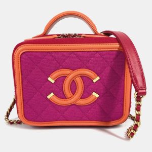 Chanel Multicolour Quilted Jersey Small Filigree Vanity Case, Shoulder Bags - Luxury Closet catalog