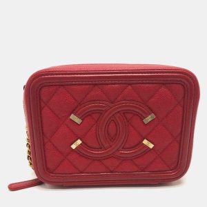 Chanel Red Leather Small Filigree Shoulder Bag, Shoulder Bags - Luxury Closet catalog