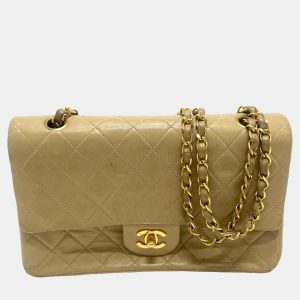 Chanel Beige Leather Medium Classic Double Flap Shoulder Bags, Shoulder Bags - Luxury Closet catalog