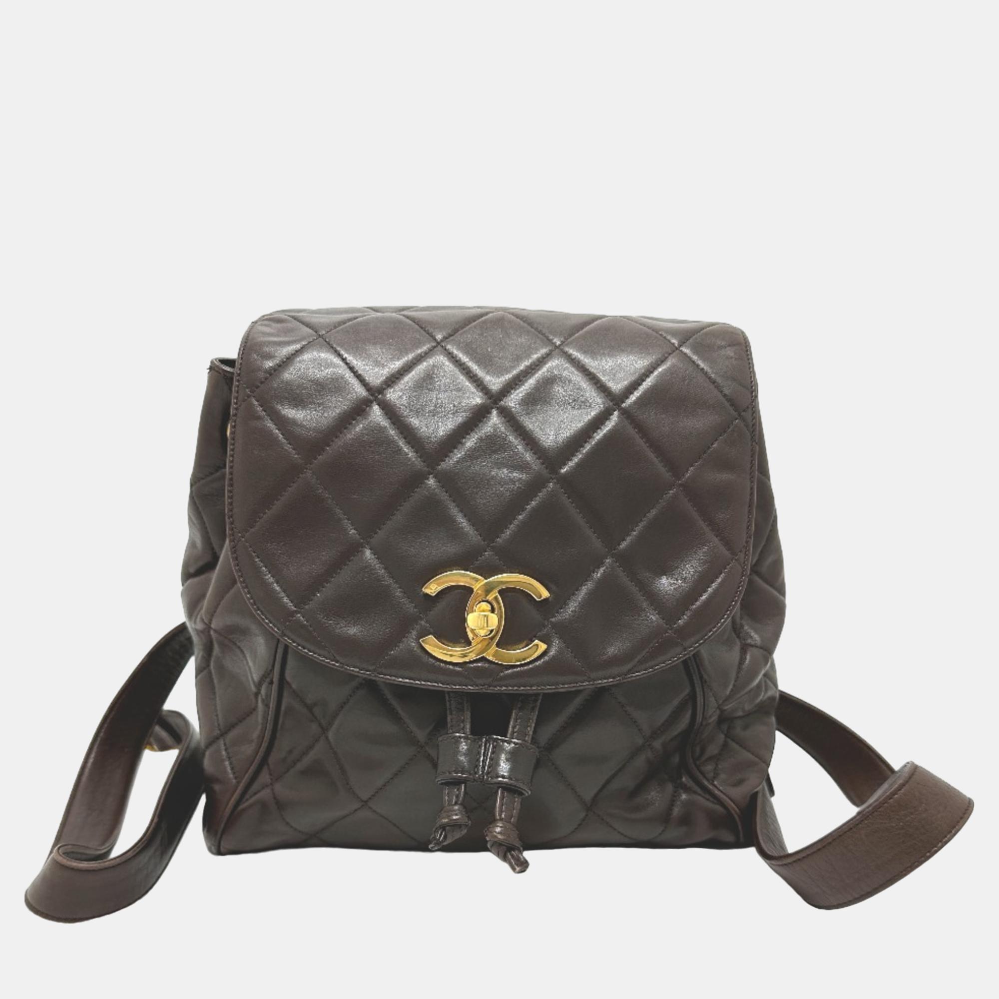 Chanel Brown Leather Vintage CC Backpack Bag, Backpacks - Luxury Closet catalog