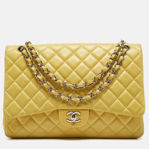 Chanel Yellow Quilted Leather Maxi Classic Single Flap Bag, Shoulder Bags - Luxury Closet catalog